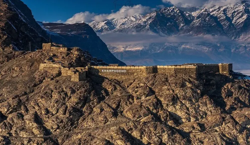 Kharpocho Fort overlooking Skardu city and the Indus River