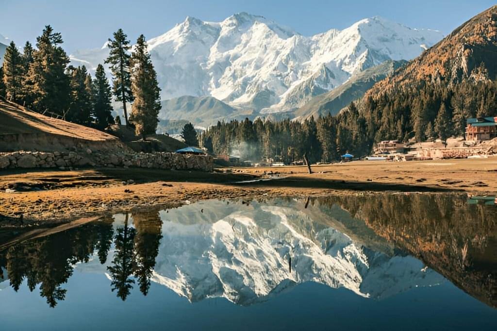 Scenic view of Fairy Meadows with Nanga Parbat in the background